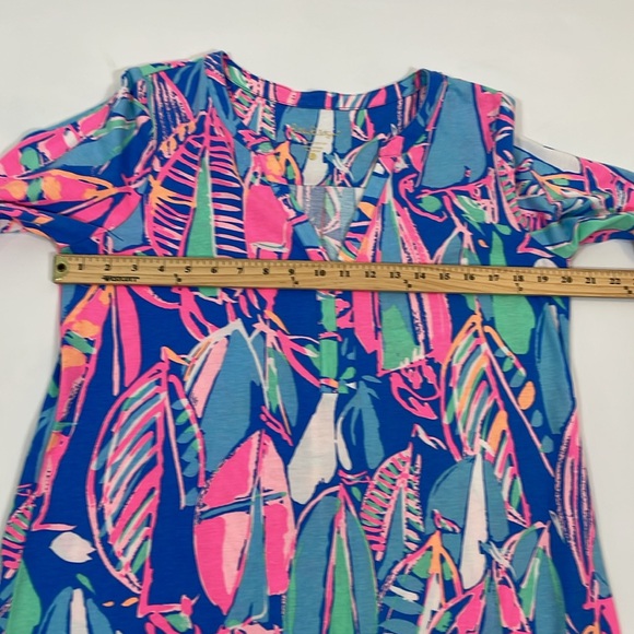 Lilly Pulitzer Dress Size L 100% Cotton Knit Sailboat Print EUC - Picture 5 of 9